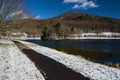 Walking Path by Abbott Lake at the Peaks of Otter, Virginia, USA Royalty Free Stock Photo